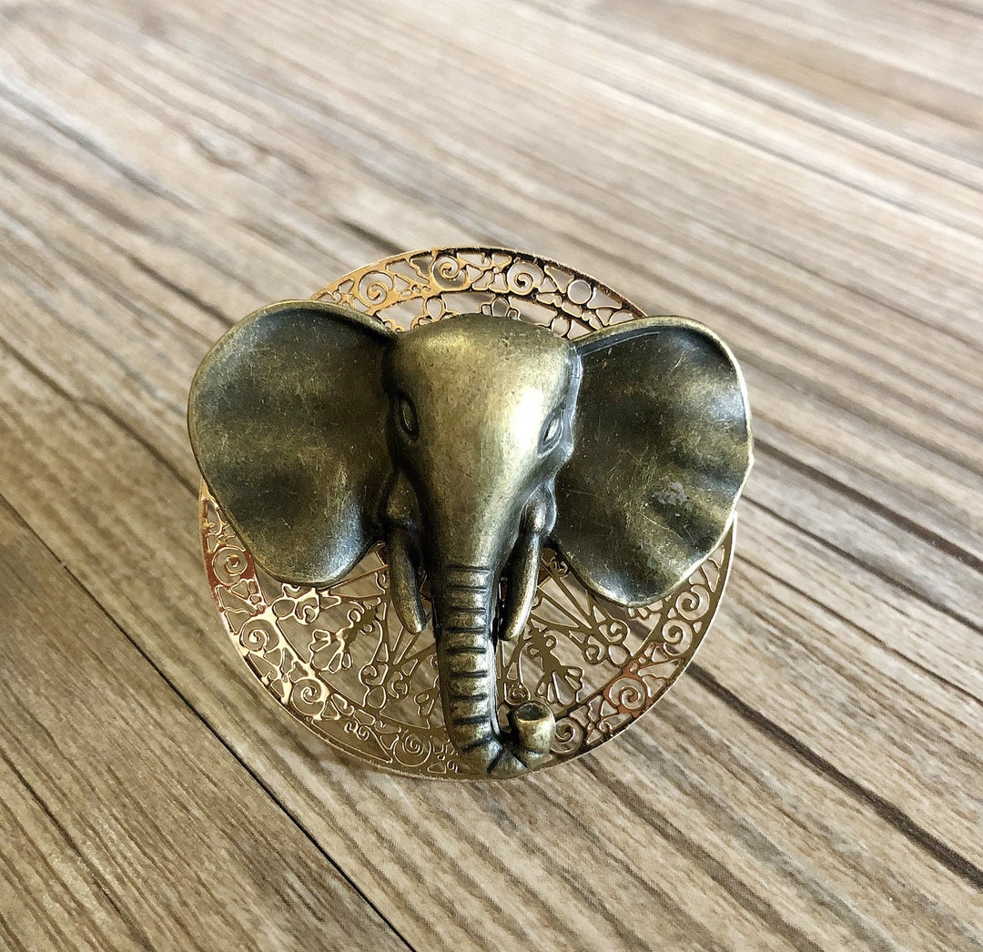 Brass Elephant Drawer Knobs / Mushroom / Gothic Home Etsy