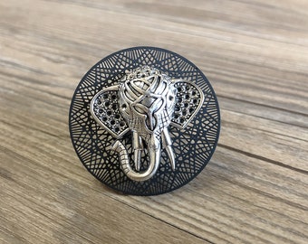 Perillas de cajón con forma de elefante plateadas / Gabinete con forma de elefante / Decoración gótica para el hogar / Perillas de cajón con forma de animal / Herrajes para muebles, Z-181