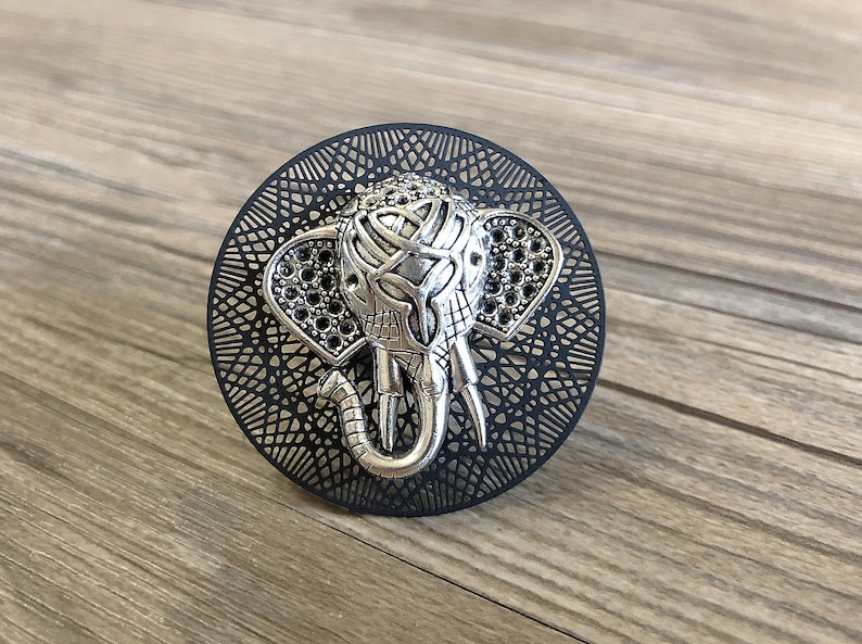 Silver Elephant Drawer Knobs / Elephant / Gothic Home Etsy