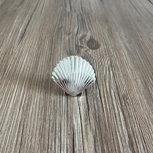 Silver Shells Knobs Brass Knobs / Shells Cabinet Dresser Knobs / Cabinet Knobs / Leaf Furniture knobs in Silver ,Z-1066