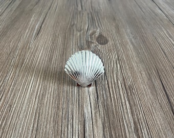 925 Silber Muschel Knöpfe Messing Knöpfe / Muschel Knäufe Möbelknöpfe / Kabinett Knäufe / Blatt Möbel Knöpfe in Silber, Z-1066