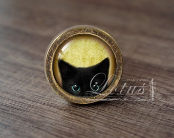 Black Cat—Handmade Vintage Antique Drawer Knobs Pulls Handles/Dresser Knobs Cabinet Pull handles / Furniture Hardware