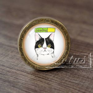 Cat-Glass Cabochon Bronze Cabinet Dresser Knobs pull / Dresser Knobs Cabinet Pull handles /Cabinet Knobs / Furniture Hardware