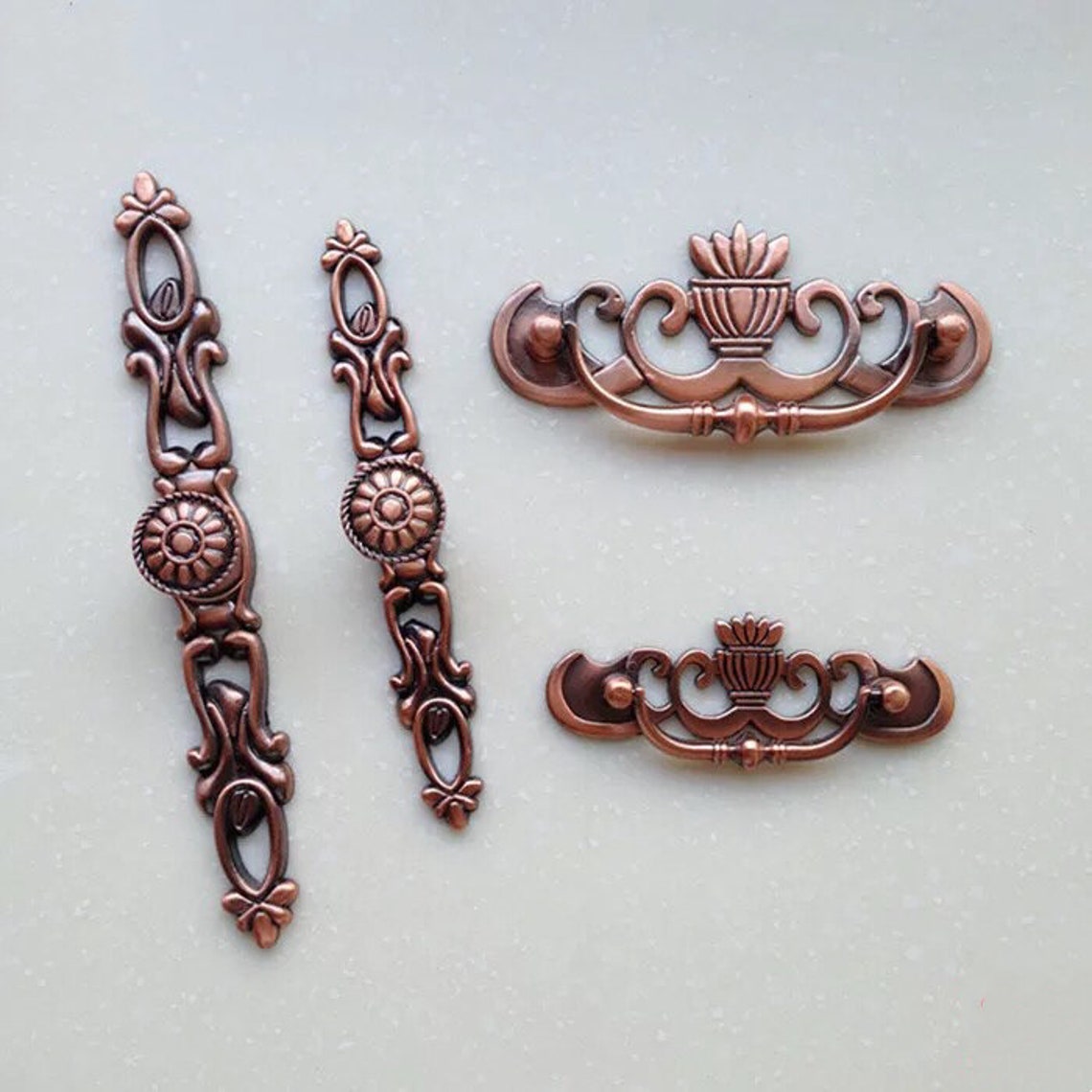 Manijas de cobre Bail Dresser Cajón tira de las manijas / | Etsy