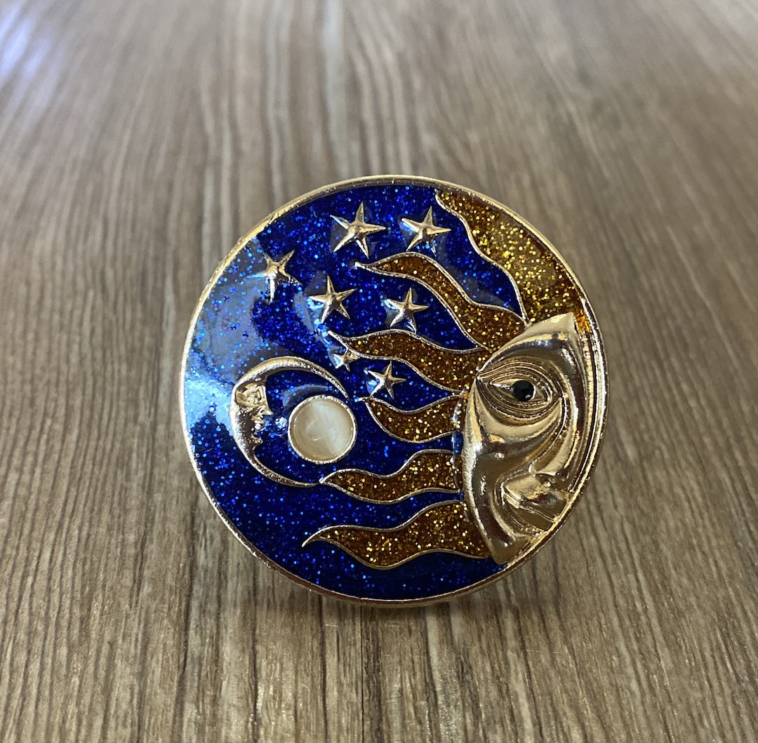 Enamel Sun and Moon Stars Drawer Knobs / Starry Sky / Gothic Home Decor / Furniture