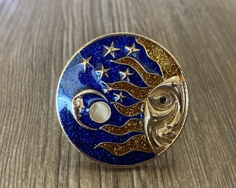 Enamel Sun and Moon Stars drawer knobs / Starry sky cabinet / Gothic Home Decor / Furniture Hardware,Z-635