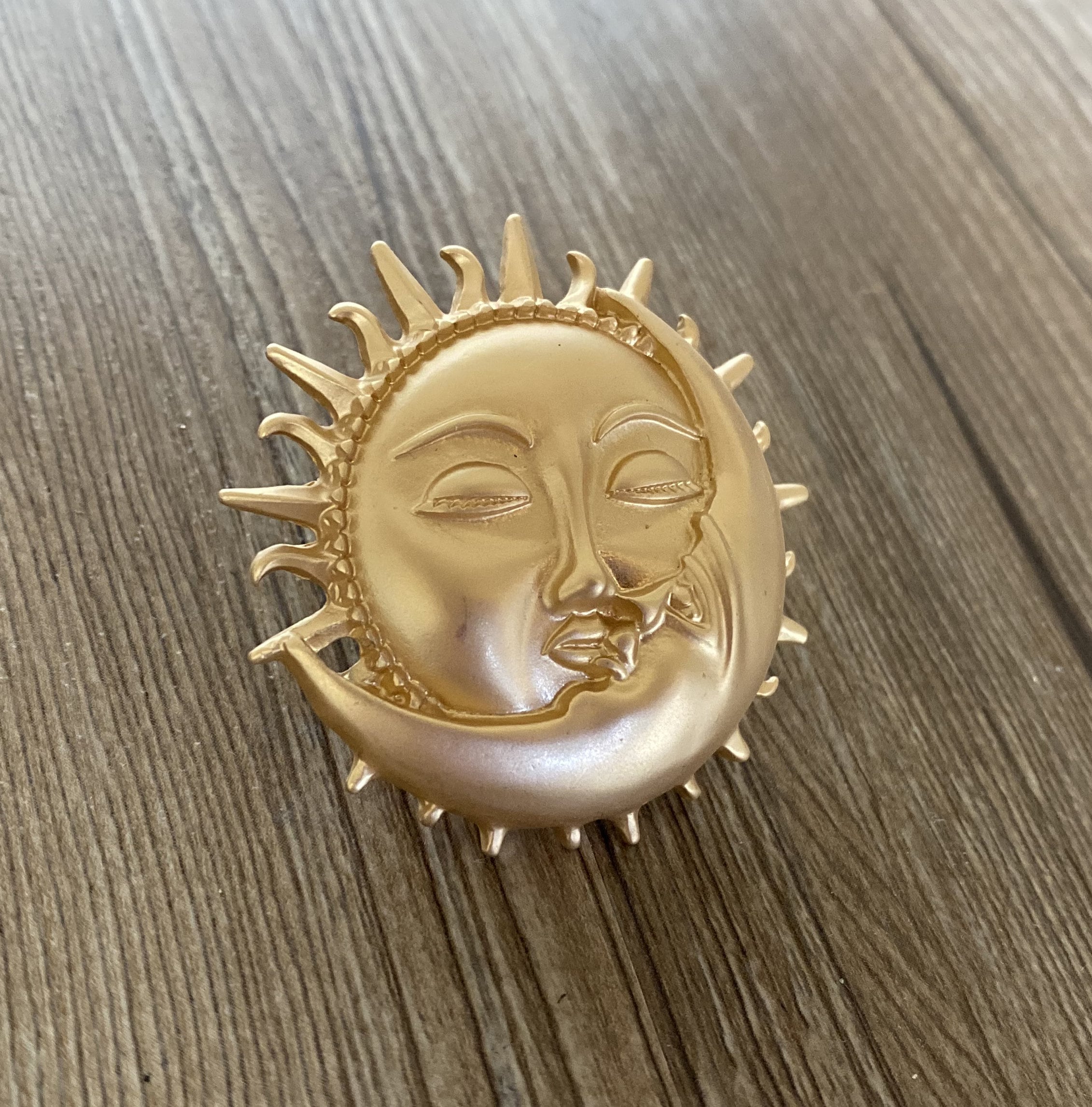 Matte Golden Star and Moon drawer knobs / Star and Moon Etsy