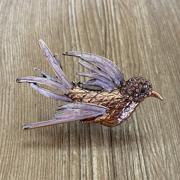 Perillas de cajón con forma de pájaro en oro rosa / Gabinete vintage con forma de pájaro / Decoración gótica para el hogar / Perillas de cajón con forma de animal / Herrajes para muebles, Z-672