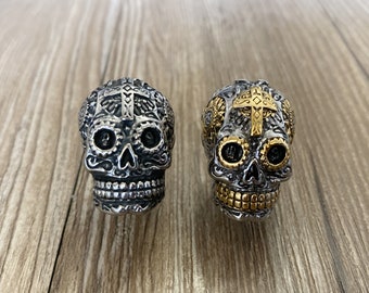 ゴシックスカルノブ 3Dチタンスチールノブ / キャビネットドレッサーノブ / キャビネットノブ / スカル家具ノブ チタンスチール製、Z-832