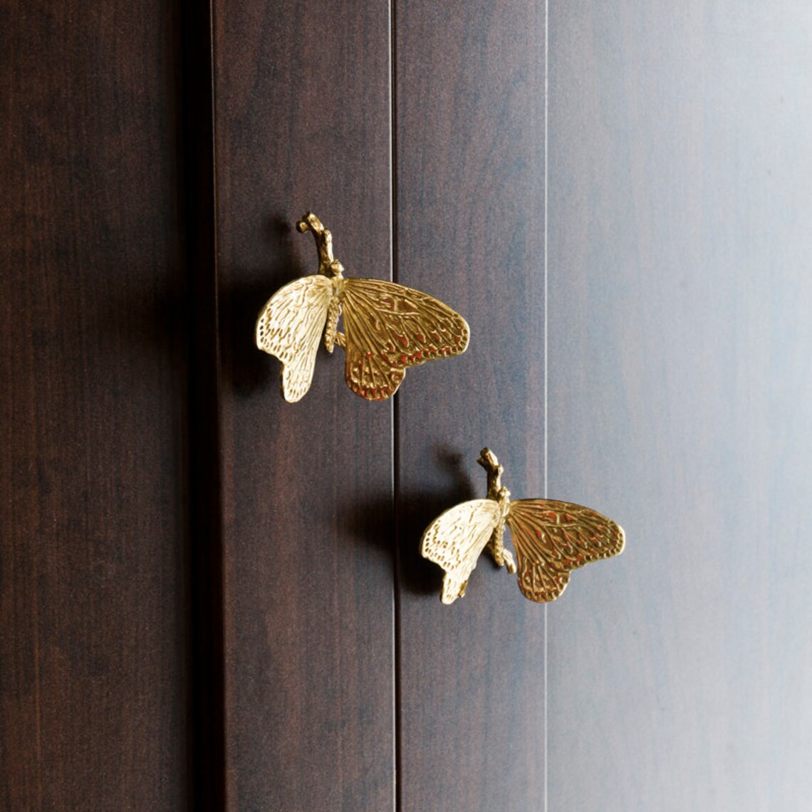 Brass Butterfly Knobs Drawer Knob Dresser Knobs Ceramic Knobs Etsy