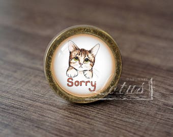 Cat-Handmade Vintage Antique Drawer Knobs Pulls Handles/Dresser Knobs Cabinet Pull handles / Furniture Hardware