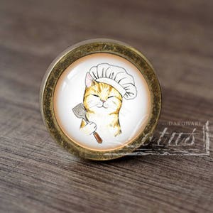 Cat-Glass Cabochon Bronze Cabinet Dresser Knobs pull / Dresser Knobs Cabinet Pull handles /Cabinet Knobs / Furniture Hardware