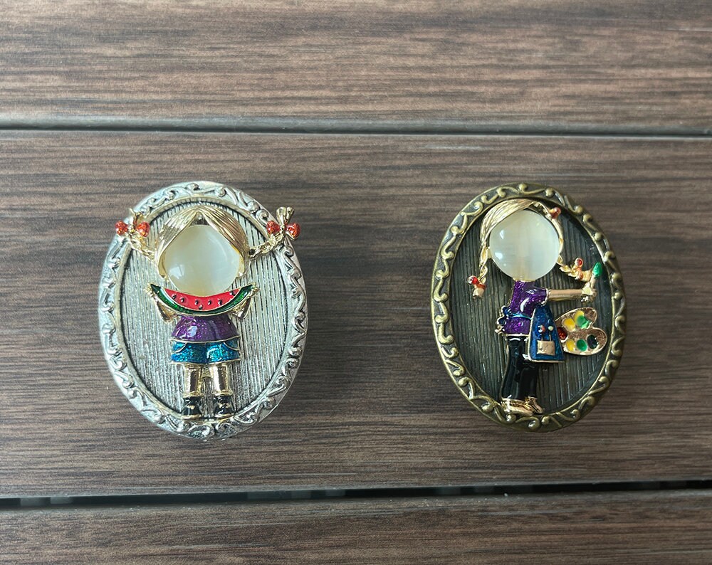 Enamel Cut Girl Drawer Knobs / Lovely Girl / Gothic Etsy