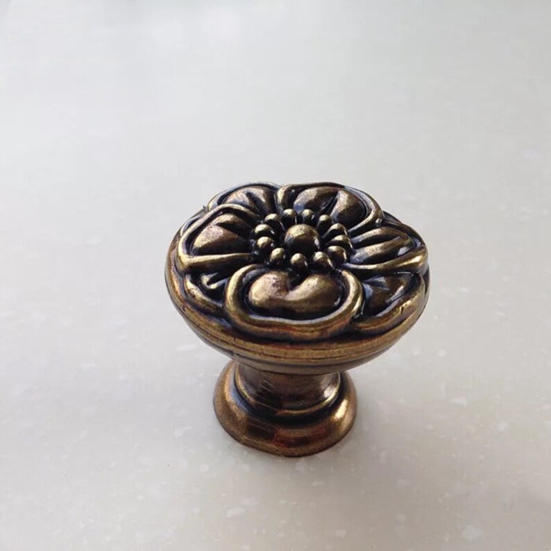 Flower Knob Knob Dresser Knobs / Silver Kitchen / Etsy