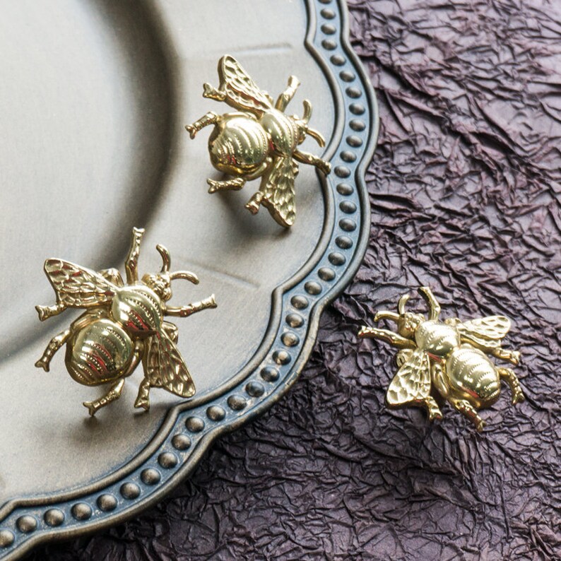 Brass Bee Knobs Drawer Knob Dresser Knobs Ceramic Knobs / Etsy