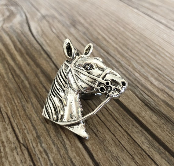 Silver Horse Drawer Knobs Horse Cabinet Gothic Home Decor Etsy