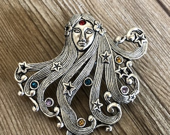 Perillas de cajón con forma de ángel estrella de plata retro / Gabinete con ángel estrella / Decoración gótica del hogar / Perillas de cajón con forma de ángel estrella / Herrajes para muebles, Z-351