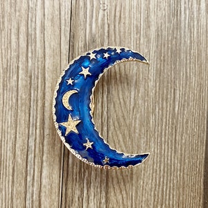 Enamel Moon and Stars drawer knobs / Starry sky cabinet / Gothic Home Decor / Furniture Hardware,Z-839