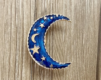 Enamel Moon and Stars drawer knobs / Starry sky cabinet / Gothic Home Decor / Furniture Hardware,Z-839