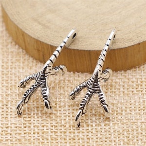 10 PCS 14x33mm Silver  Eagle Claw Charm Ornament Accessories Bracelet Charm Pendant Jewelry Making DIY Handmade Craft Base Material PJ263