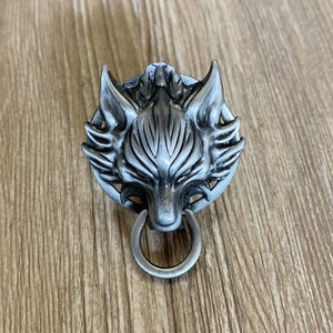 Retro Silver Wolf drawer knobs / Wolf cabinet / Gothic Home Decor / Animal Shaped drawer knobs / Furniture Hardware,Z-473 image 2