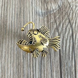 Silver Gold Angler Fish Knobs Titanium Steel Knobs / Cabinet Dresser Knobs / Cabinet Knobs / Skull Furniture knobs in Titanium Steel ,Z-982 image 4