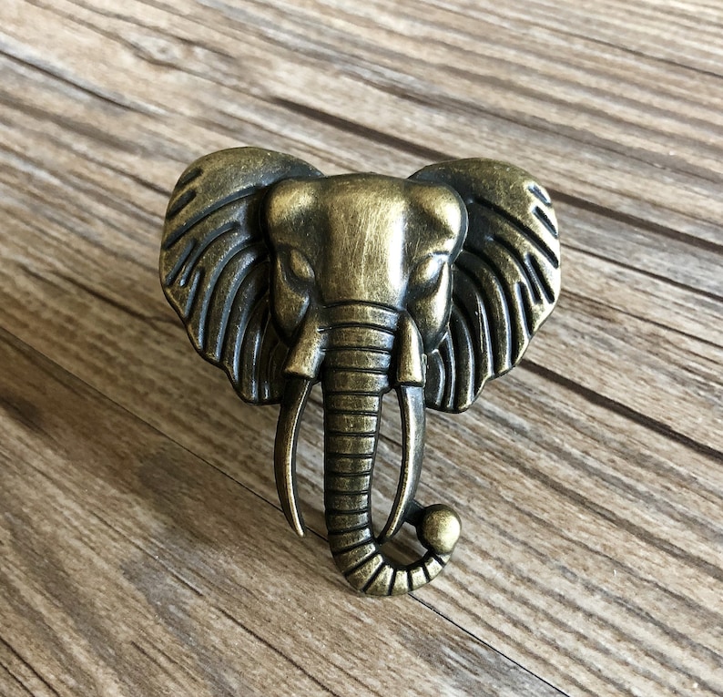 Brass Elephant Drawer Knobs / Elephant / Gothic Home Etsy