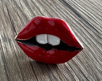 Emaille rode lippen ladeknoppen / Red Lips kast / Gothic Home Decor / Meubelbeslag, Z-975