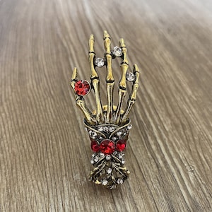 Gothic Skull Hand Knobs Brass Knobs / Cabinet Dresser Knobs / Cabinet Knobs / Skull Furniture knobs in Brass ,Z-469