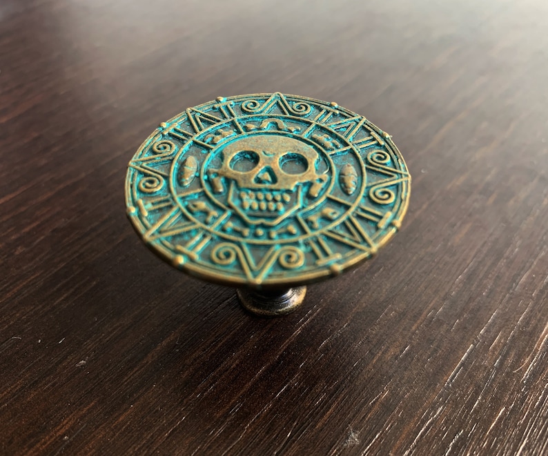 Gothic Skull Knobs Copper Green Knobs / Cabinet Dresser Knobs | Etsy