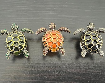 Sea Turtle drawer knobs / Rhinestones Animal  Cabinet / Gothic Home Decor / Furniture Hardware,Z-1133