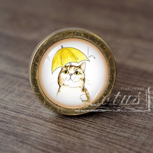 Cat-Glass Cabochon Bronze Cabinet Dresser Knobs pull / Dresser Knobs Cabinet Pull handles /Cabinet Knobs / Furniture Hardware