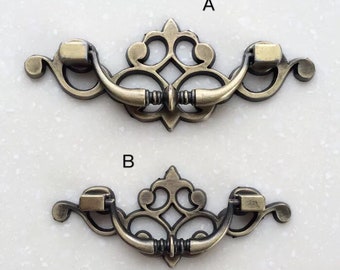 3.2" 2.5" French Style Shabby Chic Bail Dresser Drawer Pulls Handles / Antique Copper Drop Cabinet Pull Handle Knobs Furniture Hardware