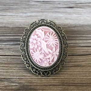 Bronze Retro Resin Pink Flower drawer knobs / Resin Flower Cabinet / Gothic Home Decor / Furniture Hardware,Z-129