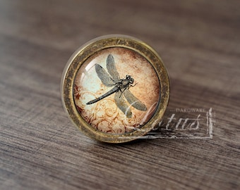 Dragonfly—Handmade Vintage Antique Drawer Knobs Pulls Handles/Dresser Knobs Cabinet Pull handles / Furniture Hardware