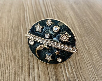 Enamel Moon and Stars drawer knobs / Starry sky cabinet / Gothic Home Decor / Furniture Hardware,Z-480