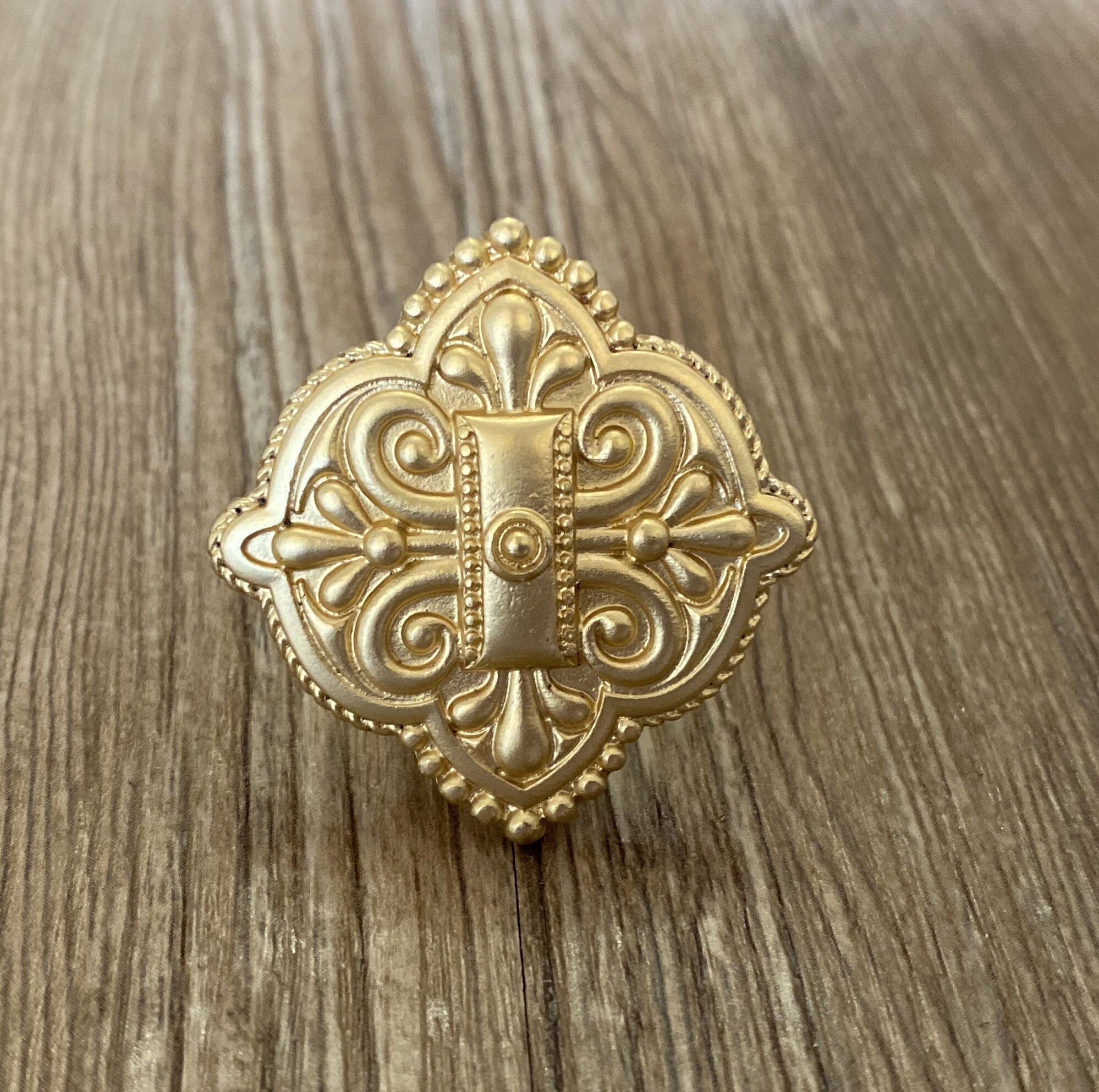 Matte Golden Embossed drawer knobs / Embossed / Gothic Etsy