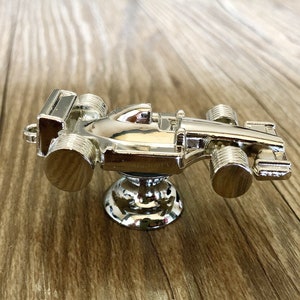 Silver Mini Formula 1 racing car Drawer knobs / Furniture Knobs Silver with Rope Pattern Drawer Knobs for Child , Z-302 image 4