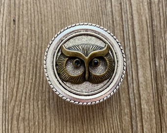 Brass Owl drawer knobs / Gear Owl Cabinet / Gothic Home Decor / Animal Shaped drawer knobs / Furniture Hardware,Z-609