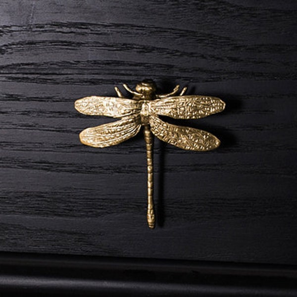 Dragonfly- Brass Door Knobs For Cabinet Wardrobe Cupboard Drawer Pull Knobs Furniture Hardware Kitchen Accessories, CP-1056