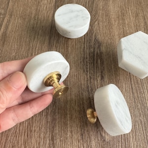Perillas de puerta de latón de mármol para gabinetes, armarios, cajones, herrajes para muebles, accesorios de cocina, CP-1112