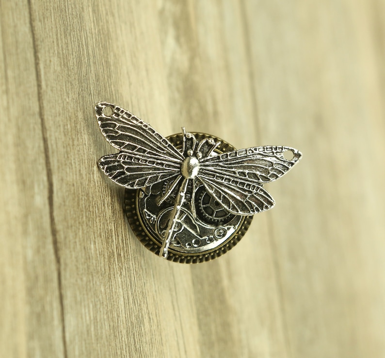 Silver Gear Dragonfly Drawer Knobs / Gear Dragonfly / Etsy