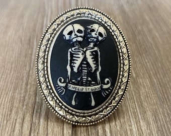 Perillas de cajón góticas de doble calavera / Gabinete de calavera / Decoración gótica del hogar / Perillas de cajón en forma de relieve / Herrajes para muebles, Z-446