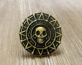 Boutons de tiroir pour pièces de monnaie aztèques en bronze - Boutons d'armoire Pirates des Caraïbes - Boutons de meubles Avengers - Boutons de tiroir Geek, Z-438