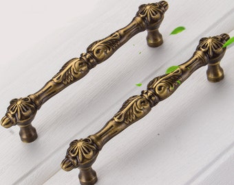 Bronze Handle Dresser Cabinet Pulls Knob / Vintage Handle Door Pull Dresser Knob Furniture Hardware