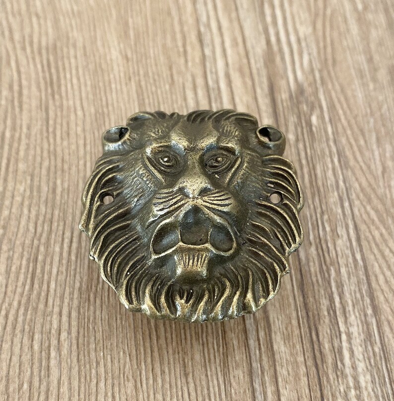 Brass Lion Drawer Knobs / Lion / Gothic Home Decor / Etsy