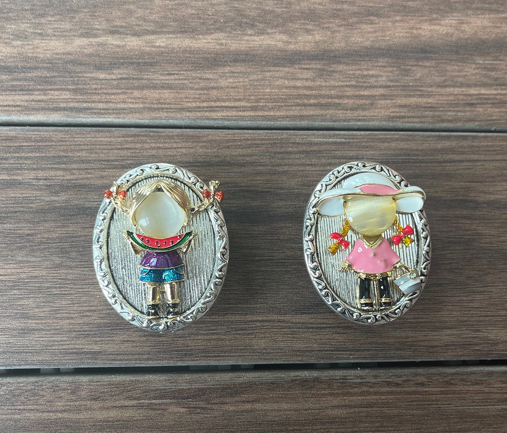 Enamel Cut Girl Drawer Knobs / Lovely Girl / Gothic Etsy