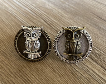 Gear Owl drawer knobs / Owl Cabinet / Gothic Home Decor / Animal Shaped drawer knobs / Furniture Hardware,Z-826