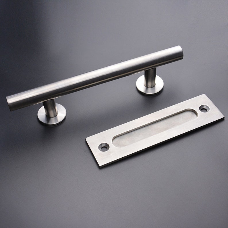 Doublesided carbon steel push door handle / Modern Carbon Etsy
