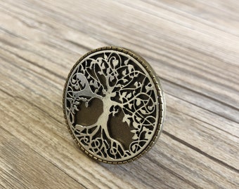Silver Peace Tree drawer knobs / Peace Tree Cabinet / Gothic Home Decor / Animal Shaped drawer knobs / Furniture Hardware,Z-205